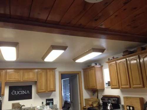 How to update fluorescent lighting in kitchen?